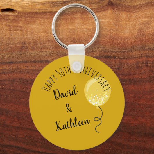 Gold 50 Jahre Gastgeschenk Schlüsselanhänger (Vorderseite)