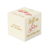 Gold 50 Jahre Jubiläum rotes Foto Würfel (Rückseite Schrägansicht)