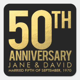 Gold 50 Jahre Personalisierte Stickers