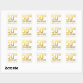 Gold 50 Jahre Personalisierte Stickers (Blatt)