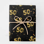 Gold 50 Mylar Balloons und Confetti Geschenkpapier Set (Beispiel)
