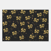 Gold 50 Mylar Balloons und Confetti Geschenkpapier Set (Vorderseite)