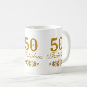 Gold 50 und fabelhafte 50. Geburtstag Kaffeetasse (VorderseiteRechts)