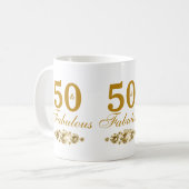 Gold 50 und fabelhafte 50. Geburtstag Kaffeetasse (Vorderseite Links)