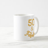 Gold 50 und Fabulous Monogramm-Design Kaffeetasse (VorderseiteRechts)