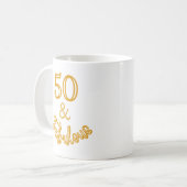 Gold 50 und Fabulous Monogramm-Design Kaffeetasse (Vorderseite Links)
