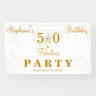 Gold 50 und Fabulous Typografie 50. Geburtstag Banner