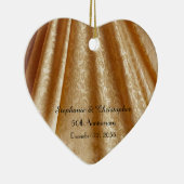 Gold 50. Wedding Anniversary Heart Shaped, Name, Keramik Ornament (Rechts)