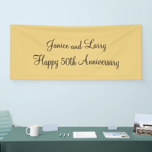 Gold 50th Wedding Anniversary Custom Banner (Messe)