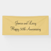 Gold 50th Wedding Anniversary Custom Banner (Horizontal)