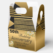 Gold 50th Wedding Anniversary Fvor Box Geschenkschachtel (Geöffnet)