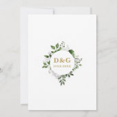 Gold 50th Wedding Anniversary Monogram Floral Einladung (Rückseite)