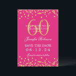 Gold 60. Geburtstag Save the Date Confetti Hot Pin Einladung<br><div class="desc">Elegantes "60th Birthday Party" Design mit Imitats Glitzer Konfetti und Details Text. Einfach zu bedienen und leicht zu personalisieren. Bestelle noch heute!</div>