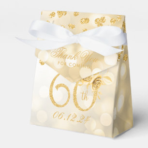 Gold 60. Geburtstag Vielen Dank für Ihre Blumenlam Geschenkschachtel