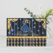 Gold 60th Birthday Thank You with Dancers  Dankeskarte (Stehend Vorderseite)
