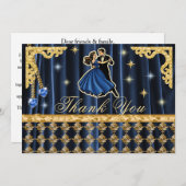 Gold 60th Birthday Thank You with Dancers  Dankeskarte (Vorne/Hinten)