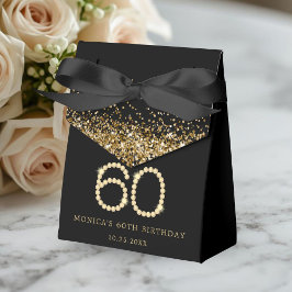 Gold 60th Diamonds Birthday Party Geschenkschachtel