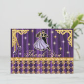 Gold 65th Birthday Thank You with Dancers  Dankeskarte (Stehend Vorderseite)