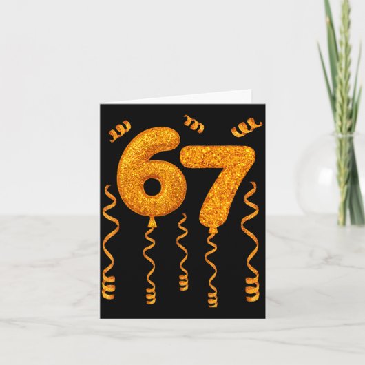 Gold 67 Party Balloons Funny 67 Meme Christmas 67 Karte (Vorderseite)