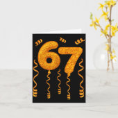 Gold 67 Party Balloons Funny 67 Meme Christmas 67  Karte (Gelbe Blume)