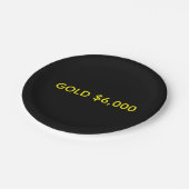 Gold $6,000 Market Celebration Pappteller (Schrägansicht)