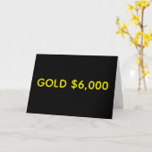 Gold $6,000 Marktfeier Karte (Gelbe Blume)