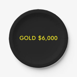 Gold $6,000 Marktfeier Pappteller