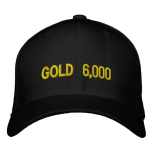 Gold $6.000 Marktplatz-Feier Bestickte Baseballkappe