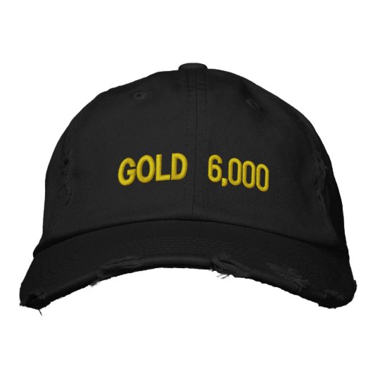 Gold $6.000 Marktzuwachsfeier Bestickte Baseballkappe (Vorderseite)