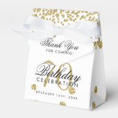 Gold 70. Geburtstag Danke Confetti Geschenkschachtel (Vorderseite)