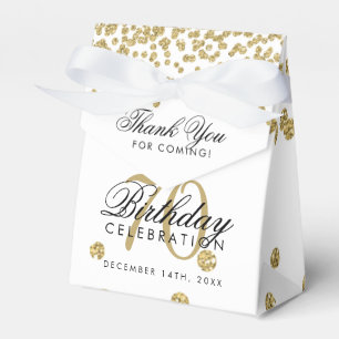 Gold 70. Geburtstag Danke Confetti Geschenkschachtel