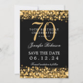 Gold 70. Geburtstag Save the Date Einladung (Vorderseite)