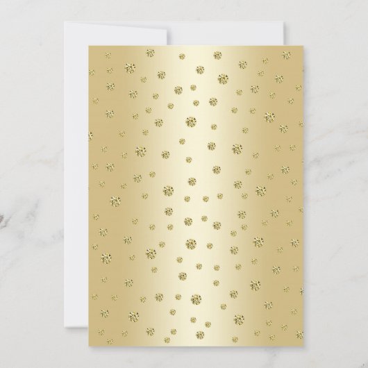 Gold 70. Geburtstagsparty Einladung (Rückseite)