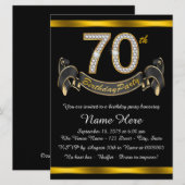 Gold 70. Geburtstagsparty Einladung (Vorne/Hinten)