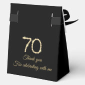Gold 70th Diamonds Birthday Party Geschenkschachtel (Rückseite)
