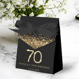 Gold 70th Diamonds Birthday Party Geschenkschachtel