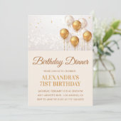 Gold 71. Geburtstagseinladung Geburtstagsessen Einladung (Stehend Vorderseite)