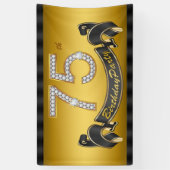 Gold 75. Geburtstagsparty Banner (Vertikal)
