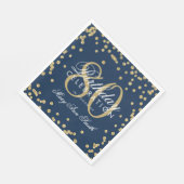 Gold 80. Geburtstag Glitzer Confetti Navy Blue Serviette (Ecke)