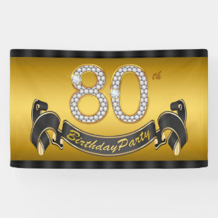 Gold 80. Geburtstagsparty Banner