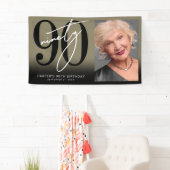 Gold 80th Birthday Party Banner (Insitu)