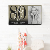 Gold 80th Birthday Party Banner (Insitu)