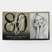 Gold 80th Birthday Party Banner (Horizontal)
