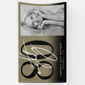 Gold 80th Birthday Party Banner (Vertikal)
