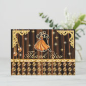 Gold 80th Birthday Thank You with Dancers  Dankeskarte (Stehend Vorderseite)