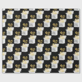 Gold 90. Geburtstag Ballons in Box Geschenkpapier (Flach)