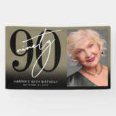 Gold 90th Birthday Party Banner (Horizontal)