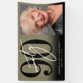 Gold 90th Birthday Party Banner (Vertikal)