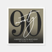 Gold 90th Birthday Party Serviette (Vorderseite)