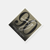 Gold 90th Birthday Party Serviette (Ecke)
